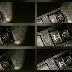 Pokrętło regulacji świateł w samochodzie pokazuje ustawienie 0, 1, 3, 4, 5, 6.