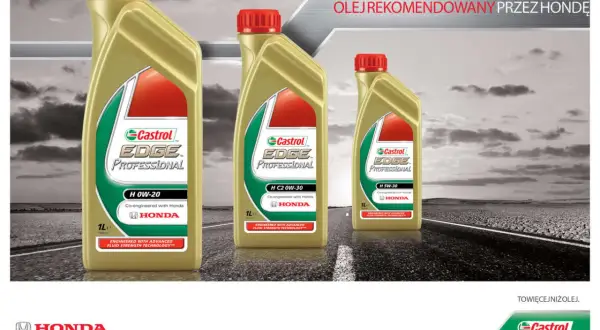 Olej Castrol EDGE Professional H, rekomendowany przez Hondę, idealny do Twojej Hondy CRV 2.0 benzyna. Dostępne różne lepkości.