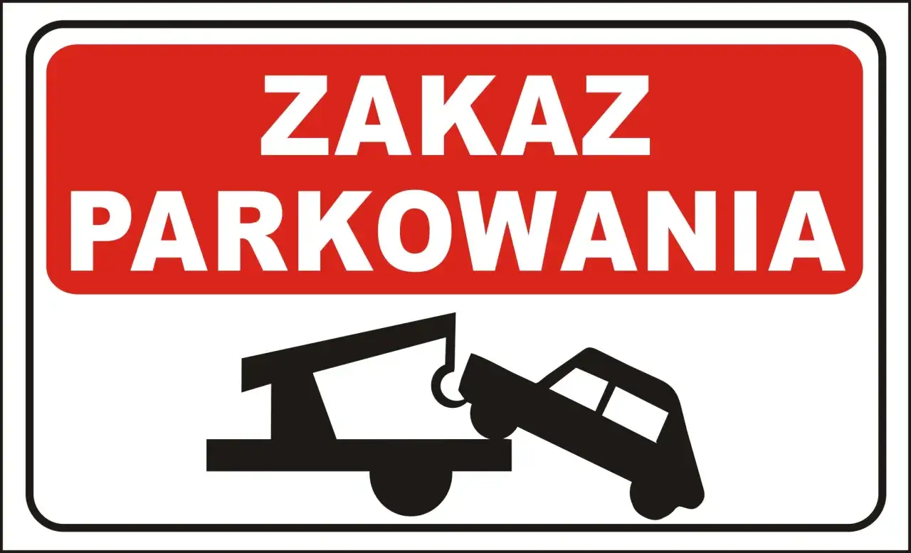 ZAKAZ PARKOWANIA. Holownik zabiera źle zaparkowany samochód.