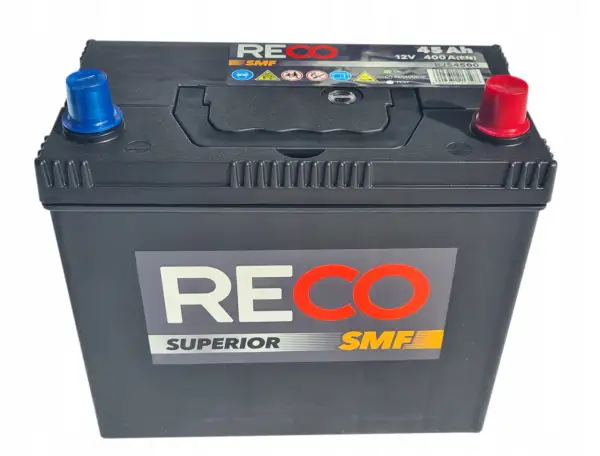 Akumulator RECO SMF 45Ah 400A(EN) do Honda Civic VIII 1.8 benzyna. Zapewni mocne i niezawodne zasilanie dla Twojego auta.